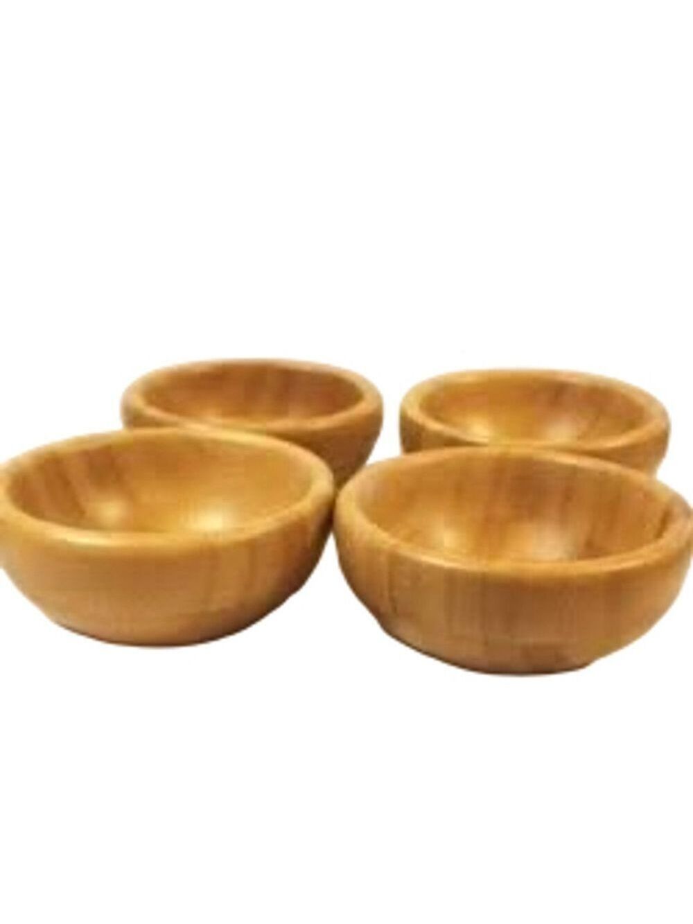 The Pampered Chef Bamboo Snack Bowls Set of 4 One Size Brown